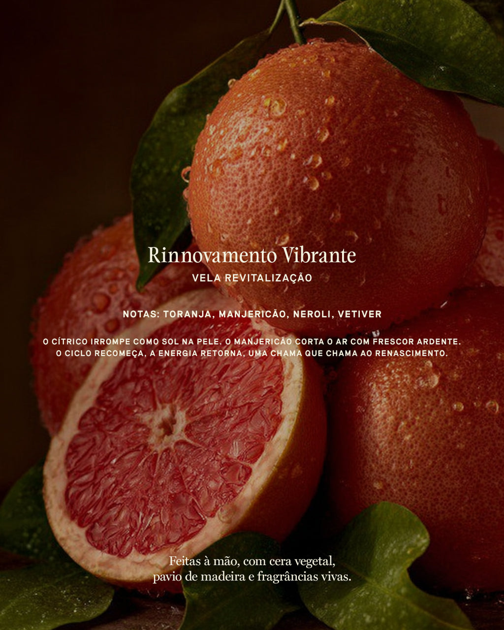 Vela Aromática 100% Vegetal e Artesanal Rinnovamento Vibrante (Revitalização) 262ml