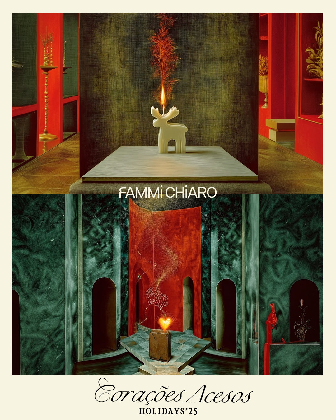 Velas De Natal em Formato De Cervo l Aromática, 100% Vegetal e Artesanal