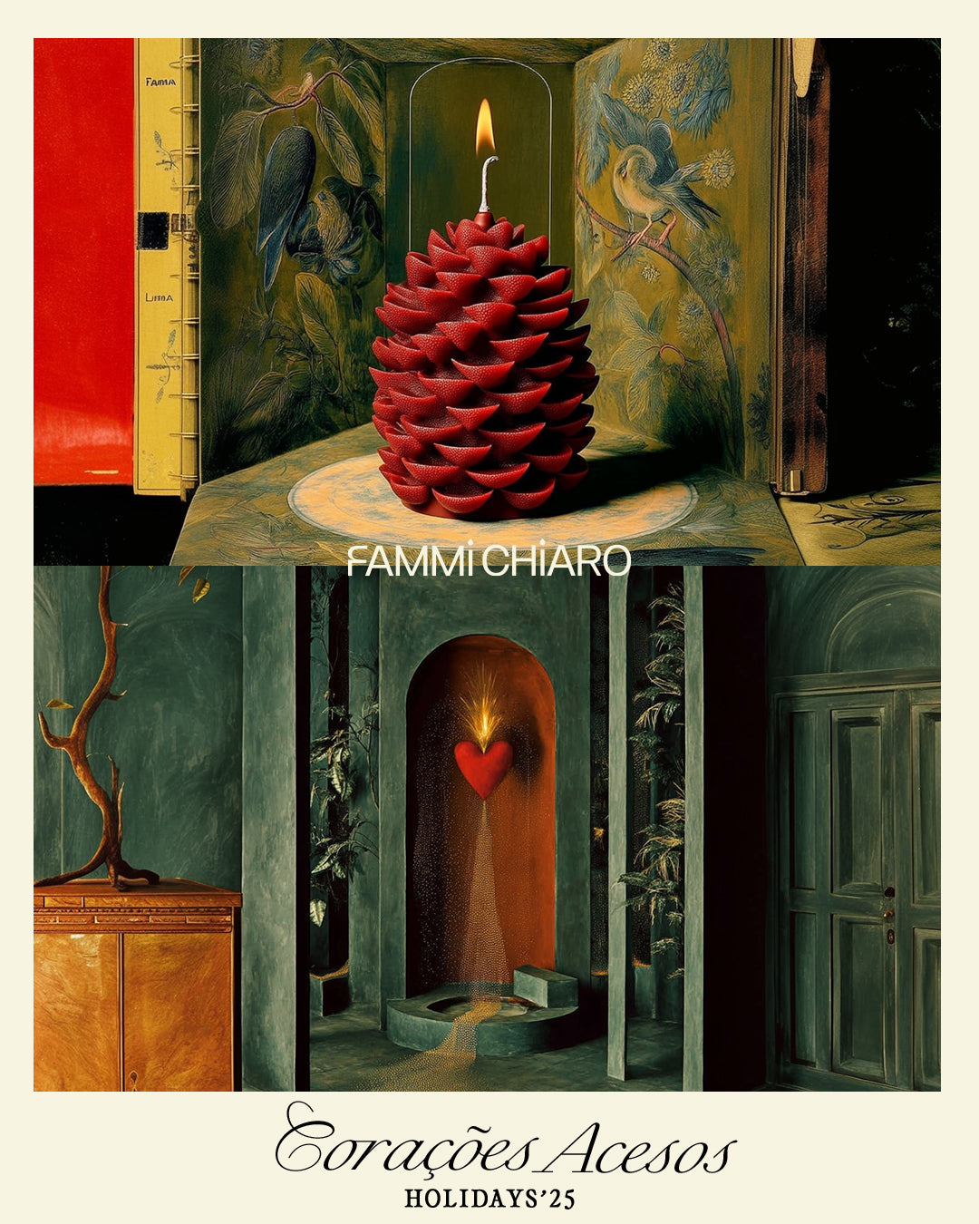 Velas De Natal em Formato De Pinha l Aromática, 100% Vegetal e Artesanal