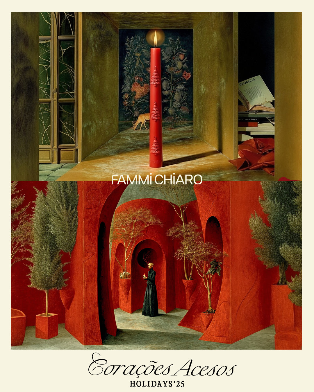 Vela Árvore de Natal de Haste Longa  l Aromática, 100% Vegetal e Artesanal