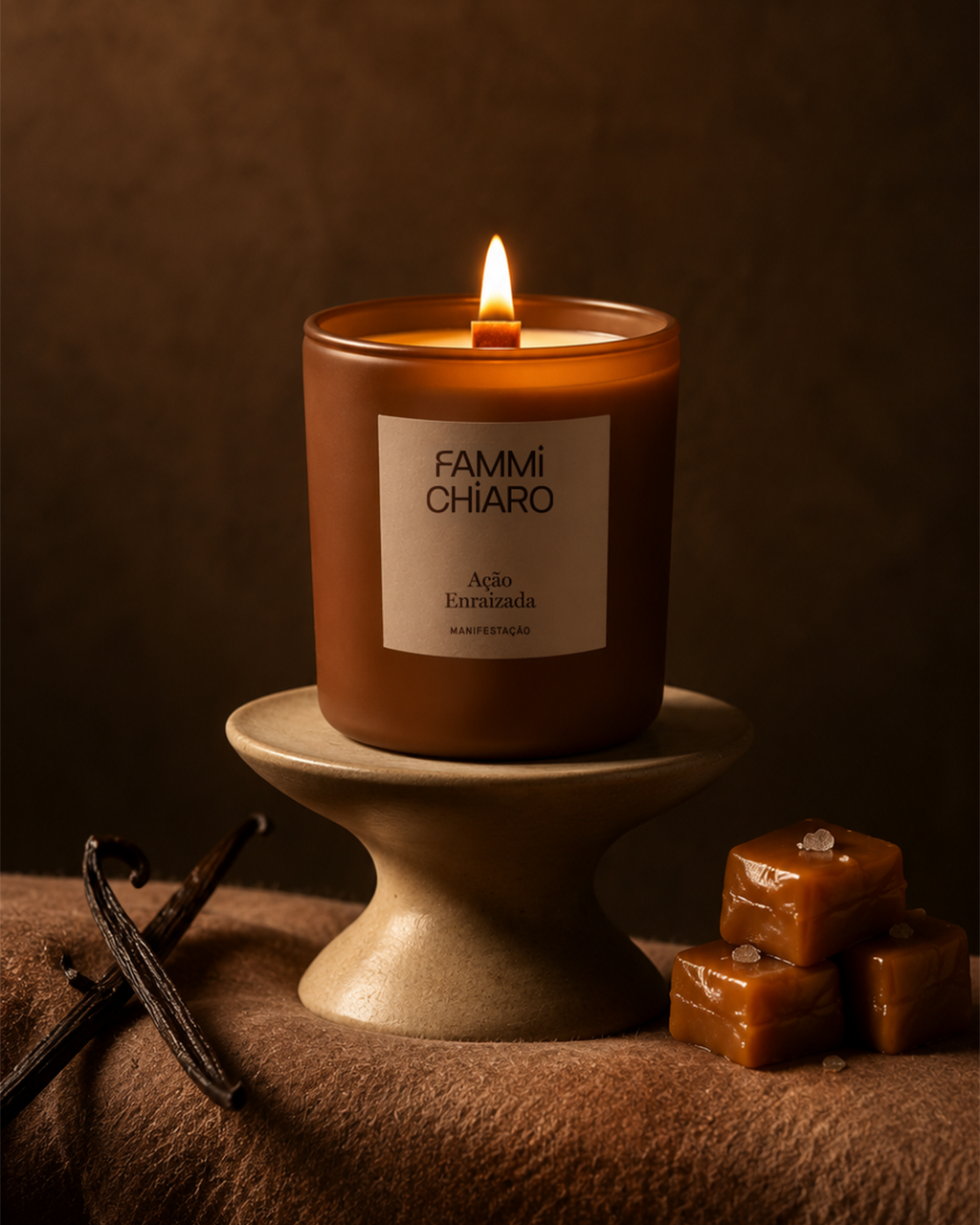 Ação Enraizada · Manifestação · Vela Aromática Vegetal Artesanal 262 ml