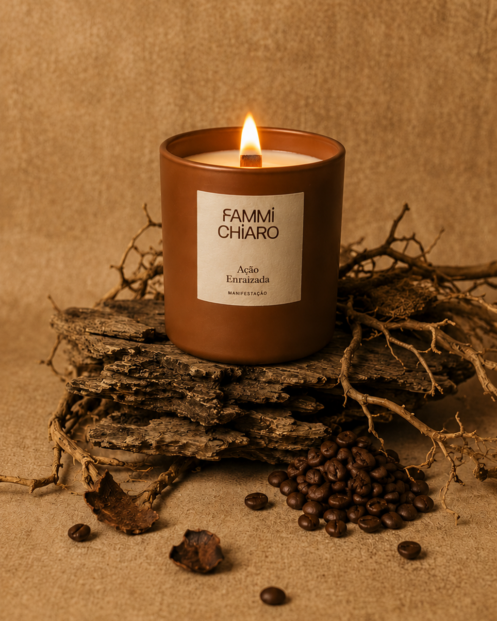 Ação Enraizada · Manifestação · Vela Aromática Vegetal Artesanal 262 ml