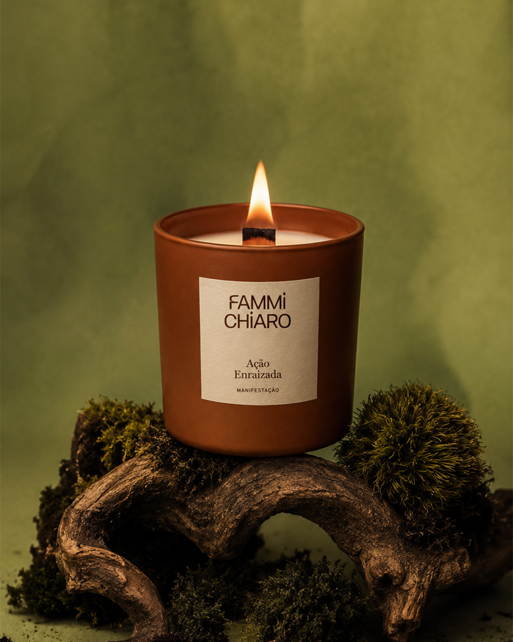Ação Enraizada · Manifestação · Vela Aromática Vegetal Artesanal 262 ml