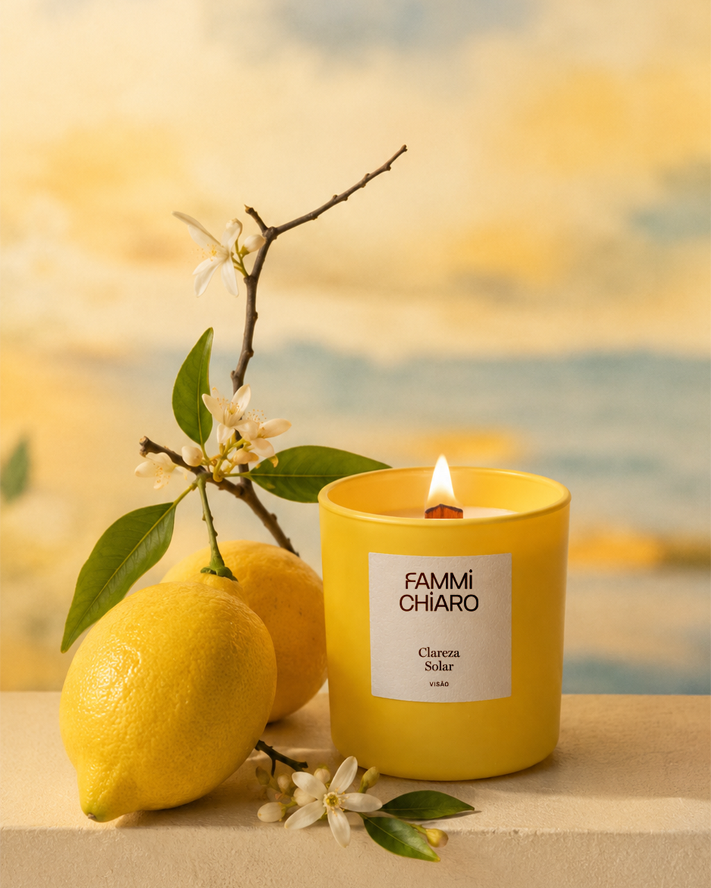 Clareza Solar · Visão · Vela Aromática Vegetal Artesanal 262 ml
