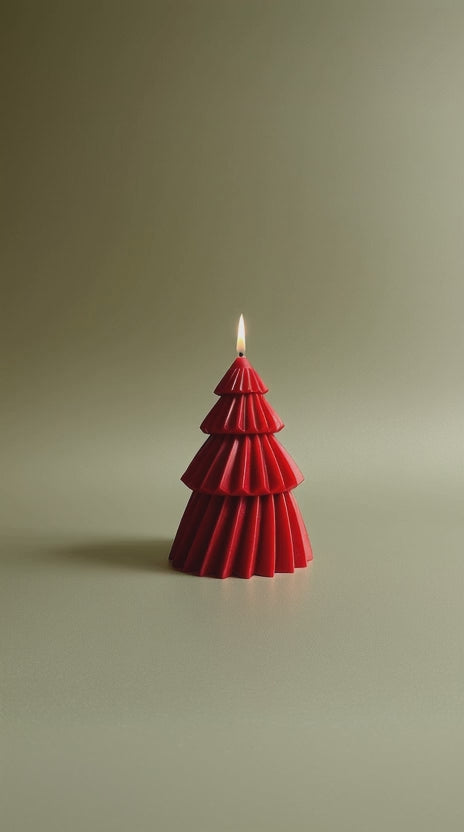 Velas De Natal em Formato De Árvore l Aromática, 100% Vegetal e Artesanal