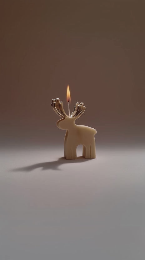 Velas De Natal em Formato De Cervo l Aromática, 100% Vegetal e Artesanal