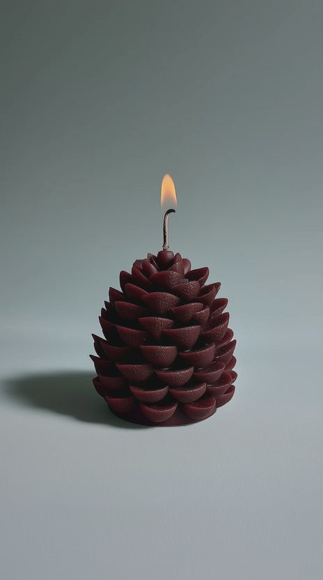Velas De Natal em Formato De Pinha l Aromática, 100% Vegetal e Artesanal